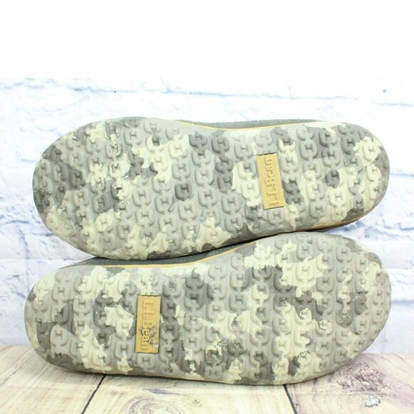 LL Bean Mountain Gray Suede Nonslip Comfort Fleece Lined Slipper Scuffs Size 8 M - Picture 9 of 9